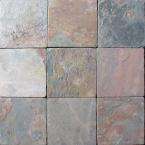    4 In. x 4 In. Tumbled Mutli Color Slate Floor & Wall Tile 