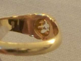 ANTIQUE 18CT GOLD GENTS SOLITAIRE DIAMOND SIGNET RING  