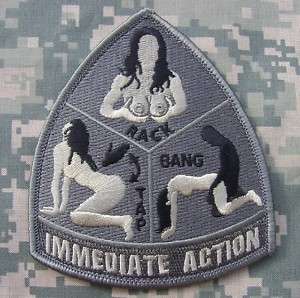 IMMEDIATE ACTION ARMY MORALE ISAF ACU CAMO VELCRO PATCH  