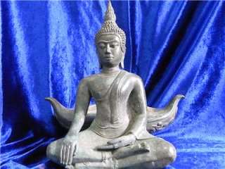 VINTAGE SUKHOTHAI BUDDHA STATUE SITTING ON THE BOAT NICE AND RARE12H 