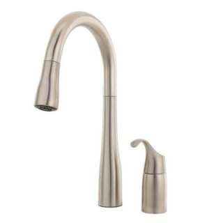 Hole Single Handle Mid Arc Pull Down Sprayer Secondary Sink Faucet 