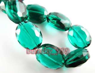 20pcs Faceted Glass Crystal Oval Loose Spacer Beads 20x16mm Peacock 