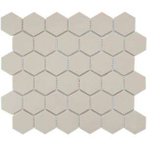   12 in. x 10 1/2 in. Unglazed Porcelain Mosaic Floor and Wall Tile