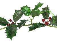 HOLLY LEAVES & BERRIES GARLAND CHRISTMAS HOLIDAY DECORATION 6g 