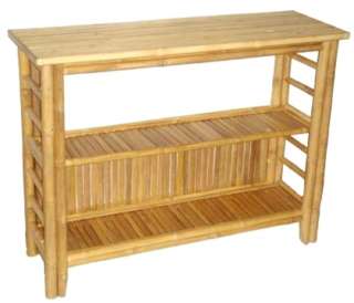 Bamboo Side/Sofa/Buffet Table  2 Shelves Beautifully Crafted  