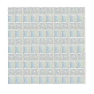   Glass 12 in. x 12 in. Ice White Iridescent Glass Sheet Mosaic Tile