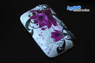 HTC Wildfire S G13 LILA BLUME Schutzhülle + FOLIE Cover Hülle Tasche 