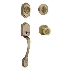 Kwikset Belleview Antique Brass Single Cylinder Handleset with Tylo 