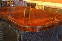 Extra Large Dining Table with Leaves, Mahogany Pedestal  