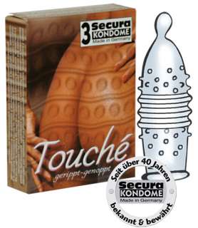 Secura Gold Touche 3 Kondome gerippt & genoppt Kondom  