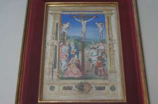   MINIATUR MALEREI ANGO KREUZIGUNG JESU CHRISTI ROUEN 1520 A.D. #A548S
