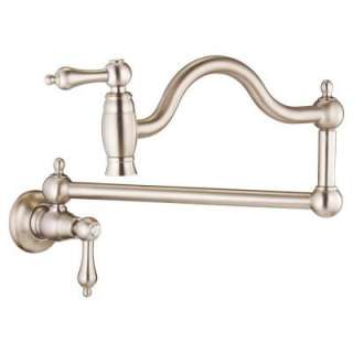  ForetPot Filler Wall Mount with Metal Handle Lever in Brushed Nickel