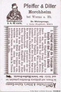 alte Sammelbilder um 1900 Serie Nibelungensage 6 Stück  