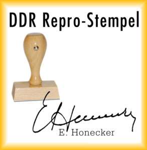 DDR Dienststempel Unterschrift Erich Honecker Faximile  