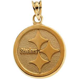 14k Gold Pittsburgh Steelers NFL Logo Pendant Charm  NEW 