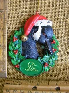 Kurt S. Adler Ducks Unlimited Goose Duck In Wreath With Santa Hat 