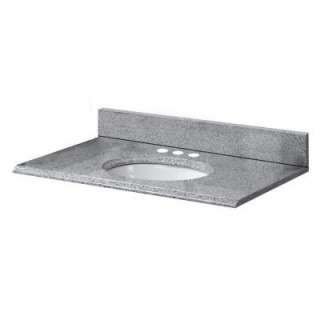 25 in. x 19 in. Granite Vanity Top with white bowl and 4 in. faucet 