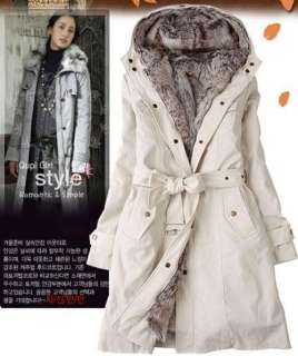 Ladys Fake Fur Winter Warmth Outerwear Jacket Coats SZ  