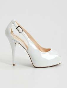 NIB New GUESS White Patent HONDO Peep Toe ALL SIZES Pumps Shoes Heels 