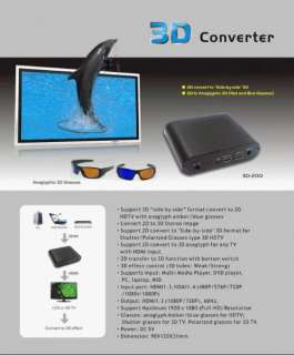   HDMI 2D To 3D Video Converter with Movies&Games Shown On 2D TV Screen