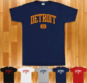 DETROIT T shirt   Area Code 313 Michigan Motown XS 4XL  