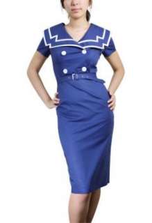 Rockabilly 50s Pinup Girl Sailor Dress Size 8   Plus Sz Sexy Wiggle 