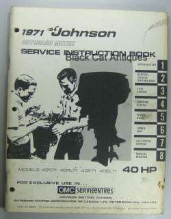   1971 Johnson Outboard Motor Service Instruction Book 40 HP Used  