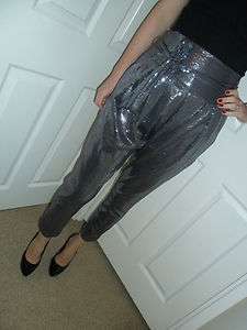 New Topshop Silver Sequin Harem Pants Trousers Size 6 8 10 12 14 16 
