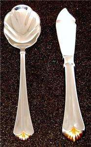 Oneida Silverware Flatware GOLDEN JUILLIARD Butter Knife + Sugar Spoon 