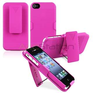   Holster w/ Stand Hard Slide Case+PRIVACY FILTER for iPhone 4 4G 4S