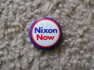 Vintage Richard Nixon collectible pin NIXON NOW  