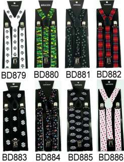New Mens Adjustable Clip on Unisex suspenders womens braces BD8H2 3 