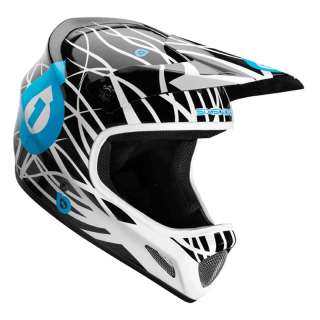 661 sixsixone Evolution Wired Full Face Bike Helmet Black Cyan White 