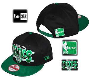   NEW ERA Cap ** Snapback ** Boston Celtics / Word Stripe ** Black/Green