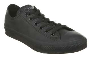 Converse All Star Leather Ox Low Black Trainers Shoes  