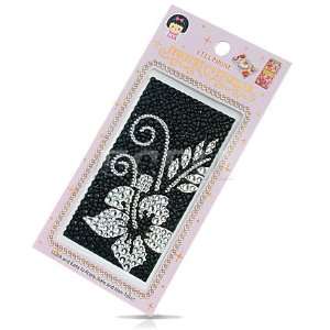     CLEAR FLORAL 3D CRYSTAL DIAMOND PHONE BLING STICKER Electronics