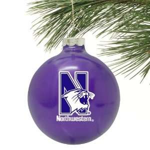 Northwestern Wildcats Traditional Glass Ornament  Sports 