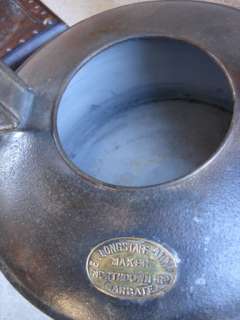 LARGE Antique English Copper Water Kettle Pot Brass Tag  