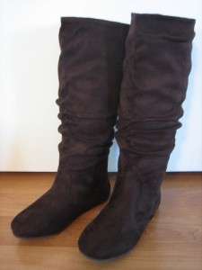 Suede Slouch Fashion Dress Flat Knee High Boots ALL Sz  
