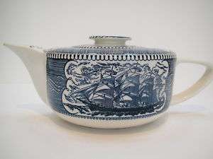 Royal China Currier & Ives teapot W cover  EXCOND  