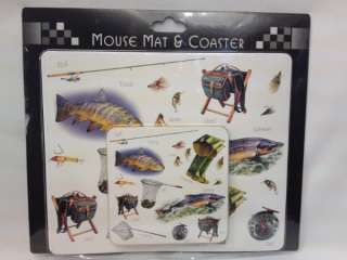 Mouse Mat & Coaster, Fishing Theme  