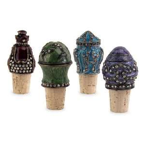 IMAX Jeweled Bottle Stoppers Set of 4 
