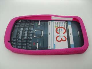 BRAND NEW NOKIA C3 PINK SILICON SKIN RUBBER CASE POUCH  