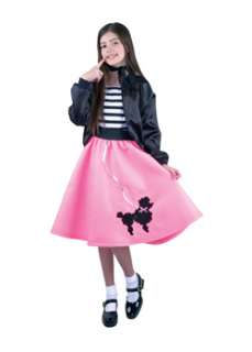Bubble Gum Pink Poodle Skirt for Child  Cheap 50s Halloween Costume 
