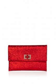 Anya Hindmarch  Red Valorie Glitter Clutch by Anya Hindmarch