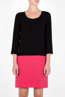 DKNY  Black And Red Colour Block Dress by DKNY