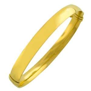   18 Karat Yellow Gold over Sterling Silver 8 mm Polished Bangle