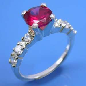  3.99 grams 925 Sterling Silver Gemstone Engagement Ring 