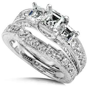  1 4/5 Carat TW Certified Asscher Cut Diamond Engagement Ring 