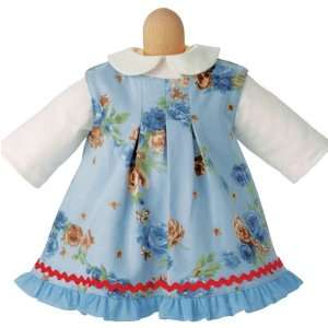  Kathe Kruse Baby Doll Clothing Lt Blue Rose Floral Dress w 